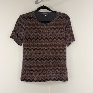 Vintage Lindor Multicolor Metallic Geometric Top | Women’s Size M | 90s Classic